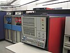 Computer room with multiple computer cabinets and an operating panel