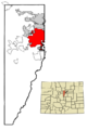 Jefferson County Colorado Incorporated and Unincorporated areas Lakewood Highlighted