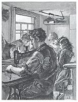 Jewish tailor's workshop by Ellen Gertrude Cohen 1891