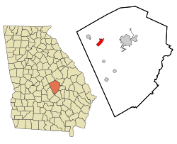 Location in Laurens County and the state of Georgia