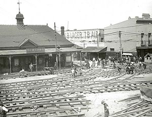 Laying tracks in newtown 1927