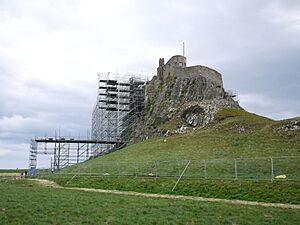 Lindisfarne Castle during renovation