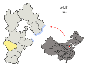 Location of Shijiazhuang City jurisdiction in Hebei