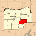 Map highlighting Athens North Precinct, Menard County, Illinois