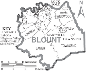 Map of Blount County Tennessee