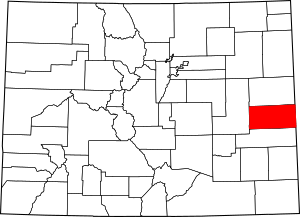 Map of Colorado highlighting Cheyenne County