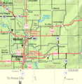 Map of Cowley Co, Ks, USA