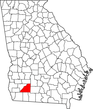Map of Georgia highlighting Mitchell County