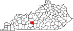 State map highlighting Edmonson County
