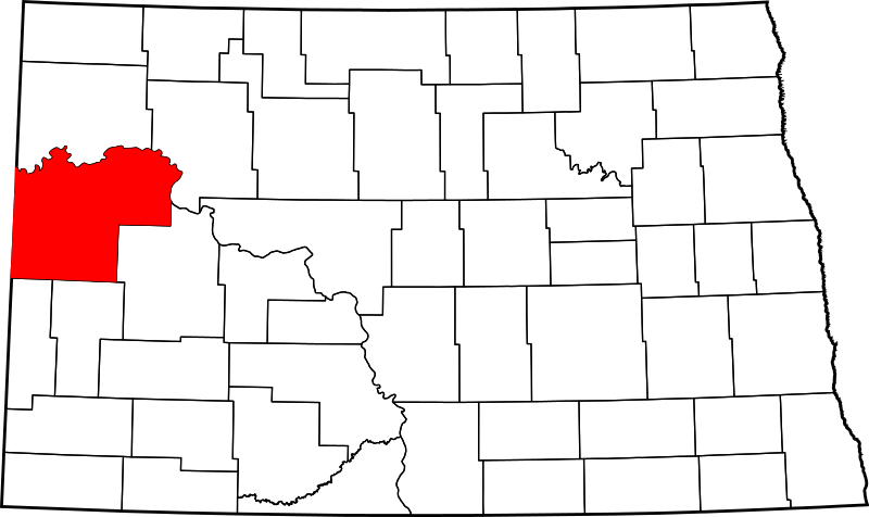 Image: Map of North Dakota highlighting McKenzie County