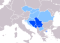 Map of Serbian language - official or recognized