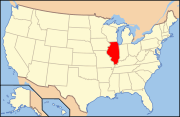 Illinois' location within the United States
