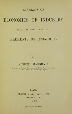 Marshall - Elements of economics of industry, 1892 - 5745225
