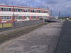 Marshgate Lane Stratford E15 from the Greenway. Now demolished factory. (2676343403)