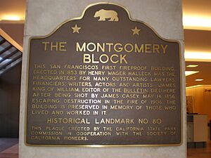 Montgomery Block historical marker, Transamerica Pyramid lobby