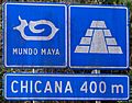 On the way to Chicanna - Sign on Highway 186, Campeche, Mexico