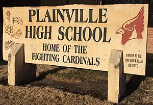 Plainville Kansas High School Sign