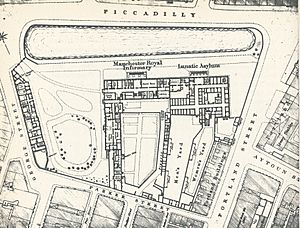Plan of Manchester Royal Infirmary 1845