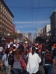 San Francisco's Market Street after the Giants victory parade