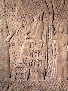 Sennacherib enthroned in Lachish, from one of his reliefs