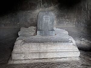 Shiva linga in elephanta cave in west side