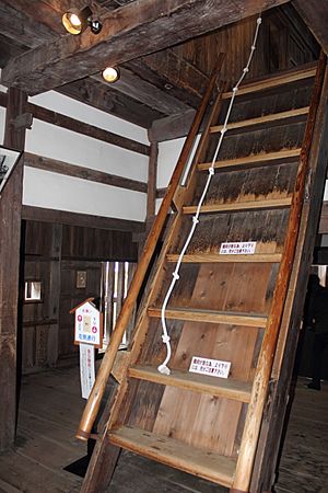 Steep stairs of Maruoka Castle