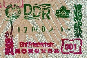 Stempel Grenzabfertigung Berlin Bahnhof Friedrichstrasse im westdeutschen Reisepass