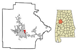 Location in Tuscaloosa County and the state of Alabama