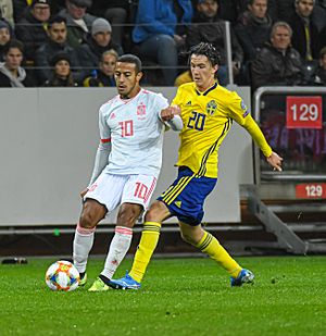 UEFA EURO qualifiers Sweden vs Spain 20191015 Thiago Alcantara and KRistoffer Olsson 2