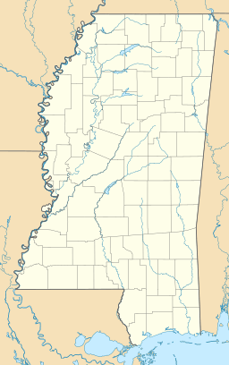 Location of Chautauqua Lake in Mississippi, USA.