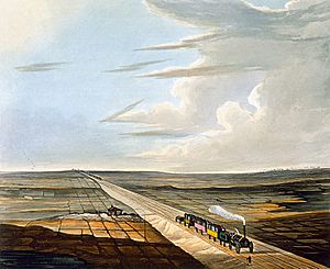 View of the Railway across Chat Moss, from Bury's Liverpool and Manchester Railway, 1831 - artfinder 267570 full 1024x836