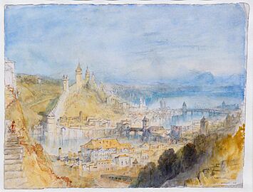 (Barcelona) Lucerne from the Walls, Sample Study - William Turner - Tate Britain
