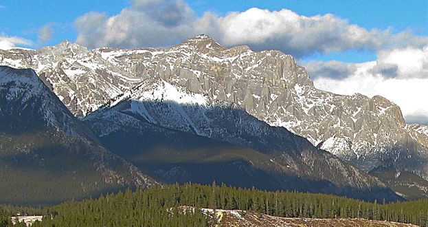 Abraham Mountain seen from mouth of Cline River