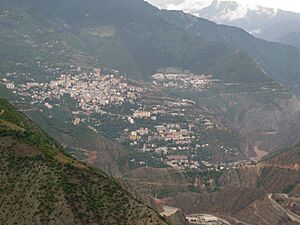 Artvin, Turkey. View from the construction site of the new dam