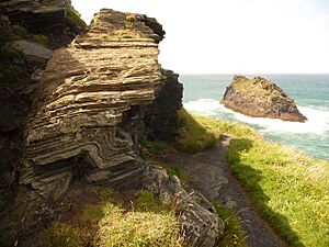 Boscastle, rock strata on Penally Point - geograph.org.uk - 1466300