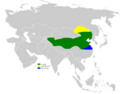 Calandrella cheleensis distribution map