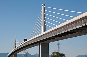 Canada Line Skytrain Bridge from Fraser River North Arm, Richmond