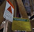 Cell site tower warning sign and work guidelines