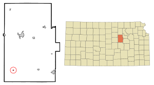 Location within Dickinson County and Kansas