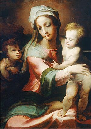 Domenico Beccafumi - Madonna and child with infant John the Baptist - Google Art Project