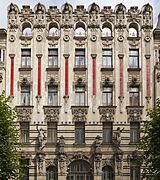 Edificio modernista en Alberta iela 2a, Riga, Letonia, 2012-08-07, DD 02