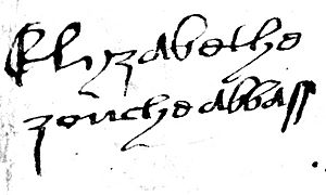 Elizabeth Zouche signature