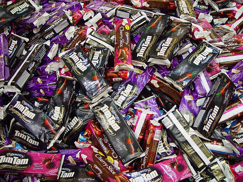 Endless packets of chocolate biscuits