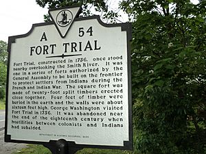Fort Trial historic marker Bassett vicinity Henry County Virginia