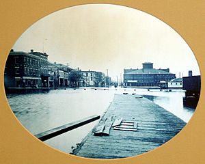 Front Street high water Davenport Iowa 1888