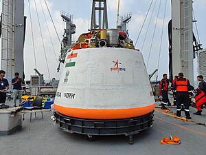 Gaganyaan TV-D1 successfully secured on deck 03