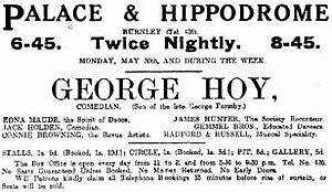 George Hoy (Formby) ad from 1921