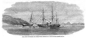 HMS Sidon destroying Enchantress at Mayotte
