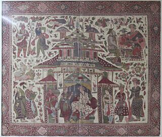 Handcerchief, Kalam Kaari technique, Mughal Era, National Museum, New Delhi