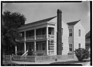 Historic American Buildings Survey, Harry L. Starnes, Photographer June 25, 1936 FRONT AND SIDE ELEVATION. - Wilbur F. Cherry House, 1602 Church Street, Galveston, Galveston HABS TEX,84-GALV,7-1